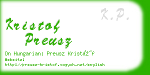 kristof preusz business card